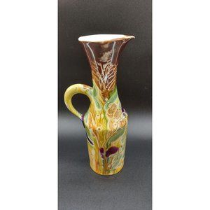 Pitcher Israel NAAMSN Ceramic Luster Glazed 10.25 In Labeled Aron